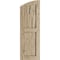 Ekena Millwork Hand Hewn 2 Equal Flat Panel w/Elliptical Top Faux Wood Shutters, 18W x 82H 76 Low Side, PR SHUFPL18X82HHPR - alternate 7
